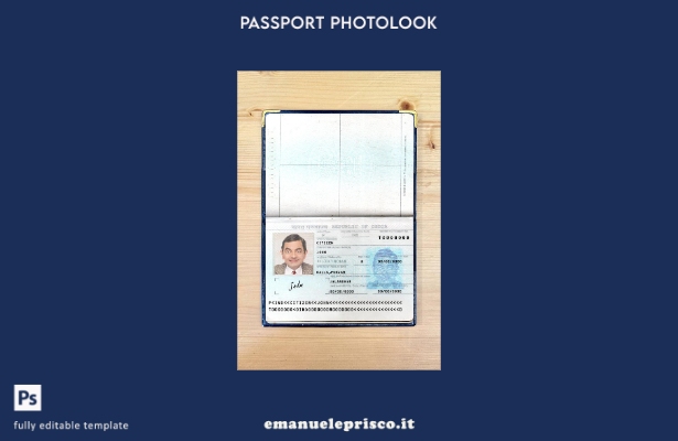 modello di photolook delle pagine della nuova versione del passaporto indiano in